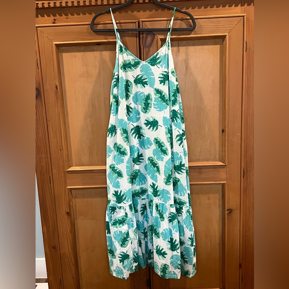 J. Crew Green Leaf Pattern Dress (Size small)